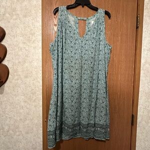 Old Navy teal Patterned Sleeveless dress xxl